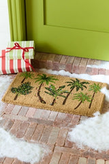 Winter Palm Trees Printed Coir Doormat