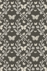 Mitchell Black Butterfly Garden Wallpaper