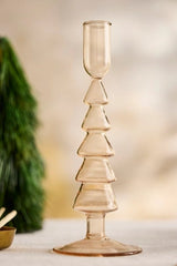 Christmas Tree Glass Taper Holder
