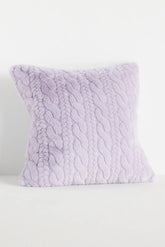 Faux Fur Cable-Knit Sweater Pillow