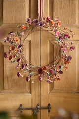Plum Strawflower Iron Wreath