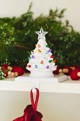 Vintage Light-Up Tree Mantel Stocking Holder
