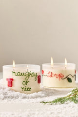 Festive Notes Lit Up Woody Fresh Balsam & Cedarwood Glass Candle