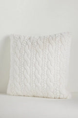 Faux Fur Cable-Knit Sweater Pillow