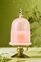 Christmas Tree Woody Crisp Cedar Glass Cloche Candle