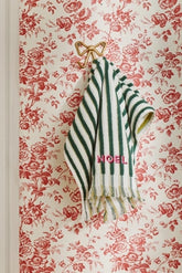 Holiday Striped Embroidered Hand Towel