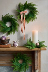 Mini Faux Cedar Wreaths, Set of 4