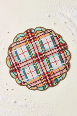Beaded Plaid Holiday Placemat