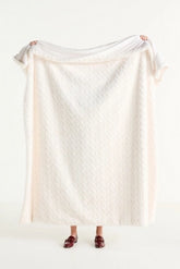 Faux Fur Cable-Knit Sweater Throw Blanket