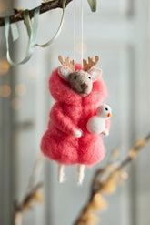 Puffer Reindeer Felt Critter Ornament