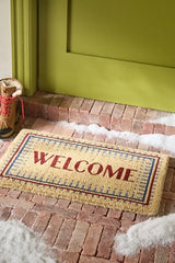 Welcome Border Printed Coir Doormat