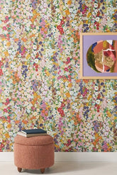 House of Hackney Hollyhocks Small Print Floral Spring Wallpaper