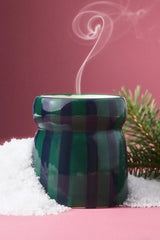 Cabana Woody Balsam Fir Striped Ceramic Candle