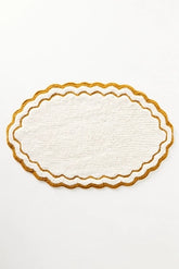 Rosita Cotton Scalloped Oval Bath Mat