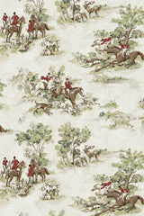 Rosemary & Garnet Horse Race Toile Peel-and-Stick Wallpaper