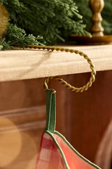 Brass Twist Stocking Hooks, Set of 4