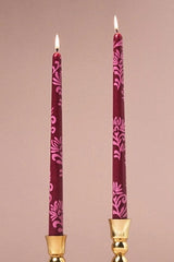 Handpainted Leora Taper Candles, Set of 2