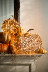 Twinkling Illuminated Vine Pumpkin