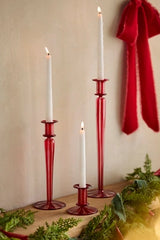 Candy Cane Glass Taper Holder