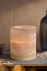 Selenite Cylinder Candle Holder