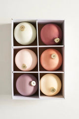 5" Colorful Glass Bauble Ornaments, Set of 6