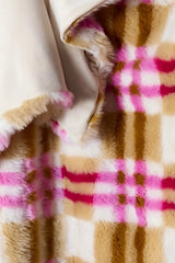 Lilou Jacquard Plaid Faux Fur Throw Blanket