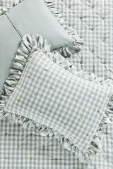 Gingham Ruffle Yarn-Dyed Cotton Shams, Set of 2