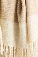 Laurie Herringbone Woven Wool Fringe Throw Blanket