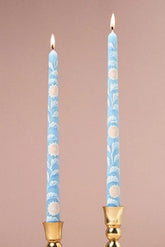 Handpainted Leora Taper Candles, Set of 2