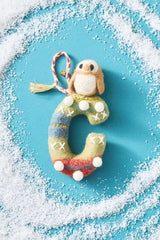 Forest Friends Monogram Wool Felt Ornament