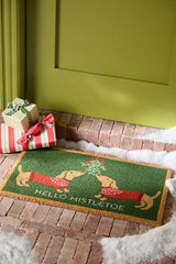 Mistletoe Dachshund Coir Printed Doormat