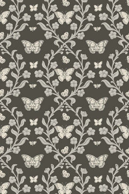 Mitchell Black Butterfly Garden Wallpaper