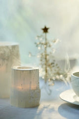 Selenite Cylinder Candle Holder