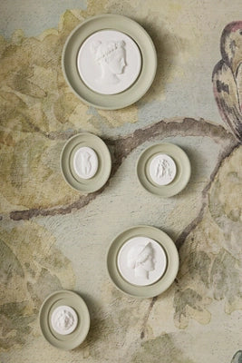 STATUETTE Sage Plaster Framed Intaglio Gallery Wall Charm