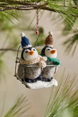 Chairlift Penguins Felt Critter Ornament
