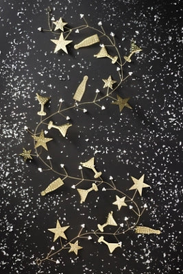 New Year's Eve Champagne & Stars Metal Garland