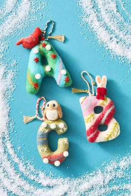 Forest Friends Monogram Wool Felt Ornament