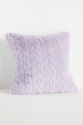 Faux Fur Cable-Knit Sweater Pillow
