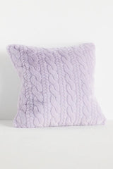 Faux Fur Cable-Knit Sweater Pillow