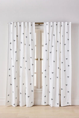 Maeve Cotton Embroidered Bow Curtain