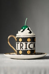 The Bistro Tile Stoneware Espresso Cup: Halloween Edition