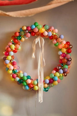 Good Cheer Miniature Bauble Ornament Wreath