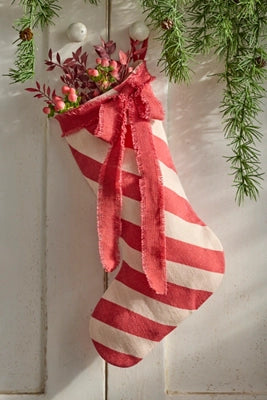 Candy Stripe Linen Stocking