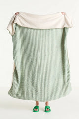 Mira Cotton Sherpa Fleece Reverse Woven Throw Blanket