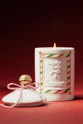 New York City Ballet Candy Cane Ceramic Candle