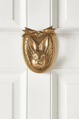 Aslan Solid Brass Rabbit Door Knocker