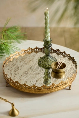 Antique Mirrored Candle Plinth