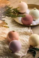 5" Colorful Glass Bauble Ornaments, Set of 6