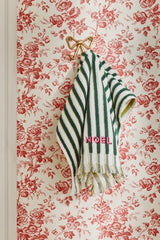 Holiday Striped Embroidered Hand Towel
