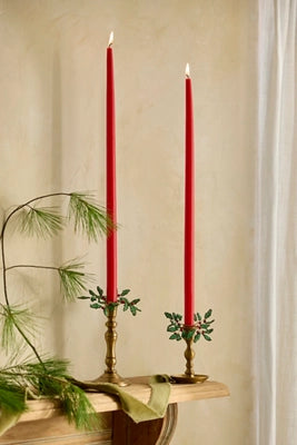 Unscented 23” Taper Candle Set, Red